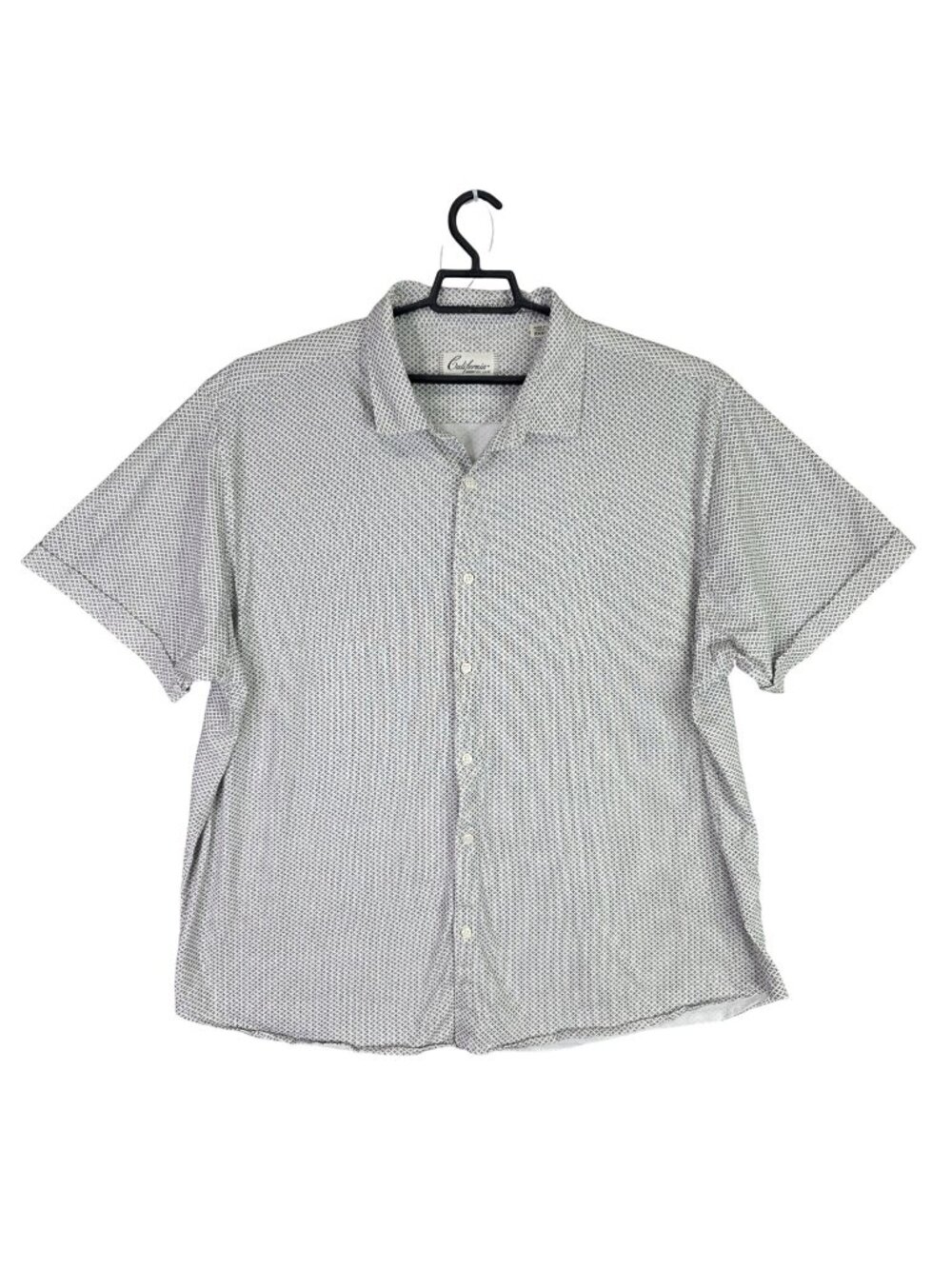 Mens California Shirt Co White & Black Button Up Shirt Short Sleeve Size XXXL